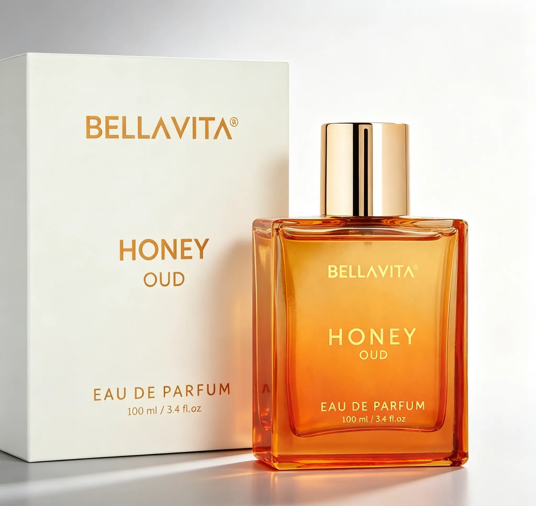 Bella Vita Luxury Honey Oud EDP 100ml 3.4 fl.oz｜Long‑Lasting Unisex Perfume｜Patchouli, Vanilla, Bergamot Floral Spicy Scent With Vegan Essential Oils｜Perfect Valentine’s Day Gift