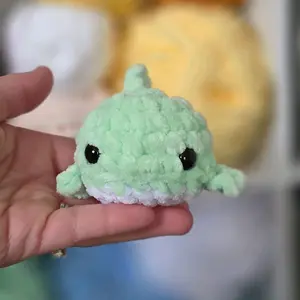 Baby Shark Crochet - Adorable Crochet Shark with Black Eyes and White Belly