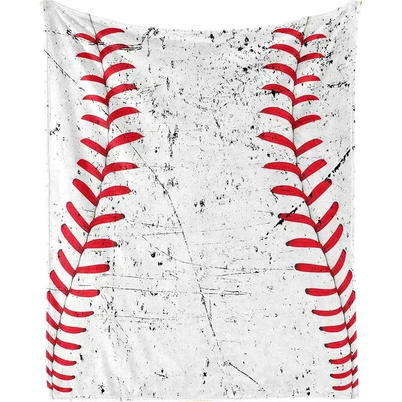 Vintage Baseball Flannel Throw Blanket - Soft, Cozy Textile for Sofa, Bed or Couch, Ideal Baseball Fan Gift & Home Decor