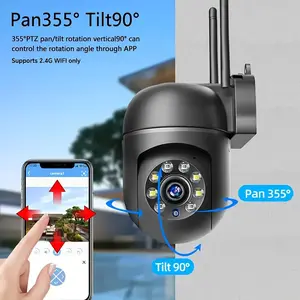 1080P HD WiFi Security Camera with 355° Pan/Tilt, Color Night Vision, AI Motion Detection, Two-Way Audio & Real-Time Recording - Indoor Wall Mount, USB Powered, Outdoor Surveillance | Wallmounted Camera | Durable Camera Housing Black  window camera