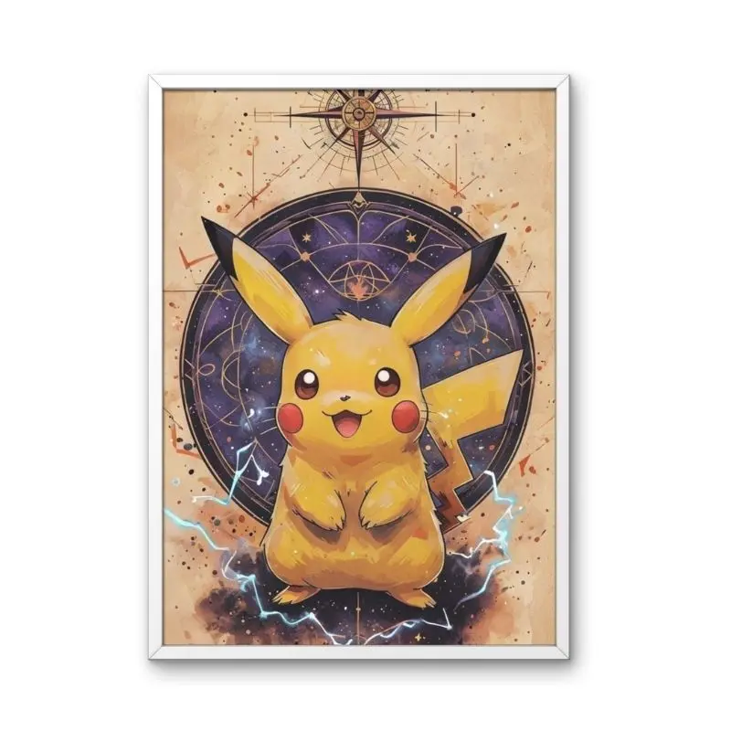 PIkachu Japanese Poster, Electric-Type Poke Wall Art Print, Unframed Japanese Home Decor, Perfect Gift for Anime Lovers, Home Decor