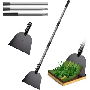Flat Shovel, Heavy Duty Floor Scraper Long Handle for Weeding, Moss Removal, Lawn Edging & Outdoor Cleaning, Metal Garden Cleaning Shovel Scraper for Patio, Driveway, Sidewalk, Yard