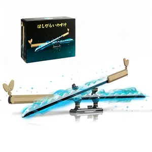Swords Building Set, 40in Hashibira Inosuke Dual-Sword Building Block with Stand, creative Anime Sword Building Toy Katana Kids Toys for Boys, 838 Pcs