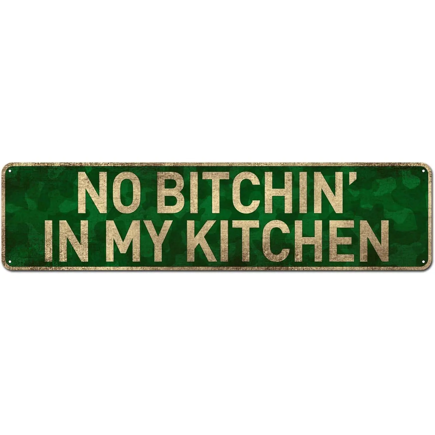 Farmhouse Kitchen Décor, Kitchen Signs, Funny Kitchen Décor, Bitchin Kitchen Sign 4" x 16" - No Bitchin’ In My Kitchen Home Decoration Metal Room Wall