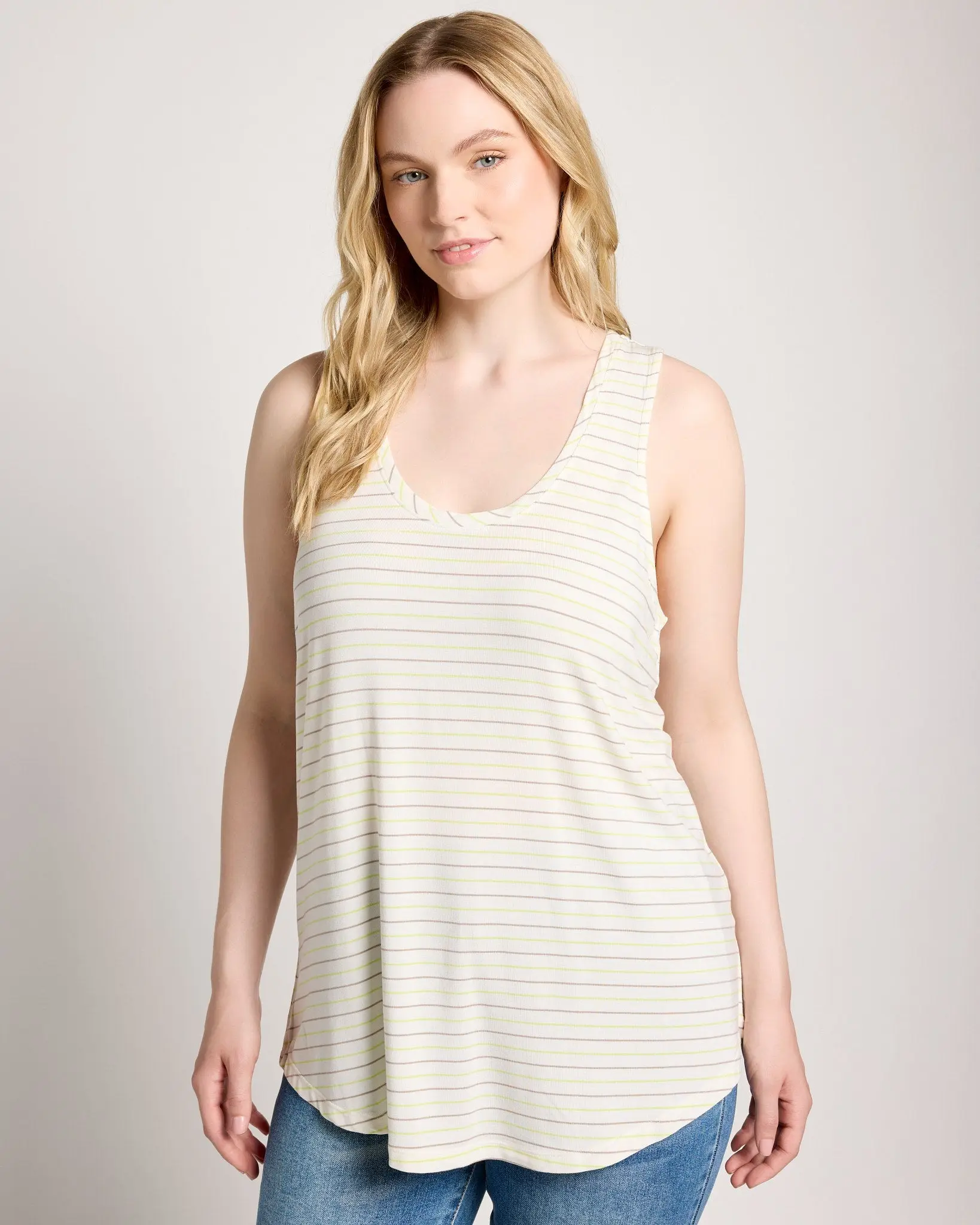 Plus Size Surfside Stripe Scoop Tank