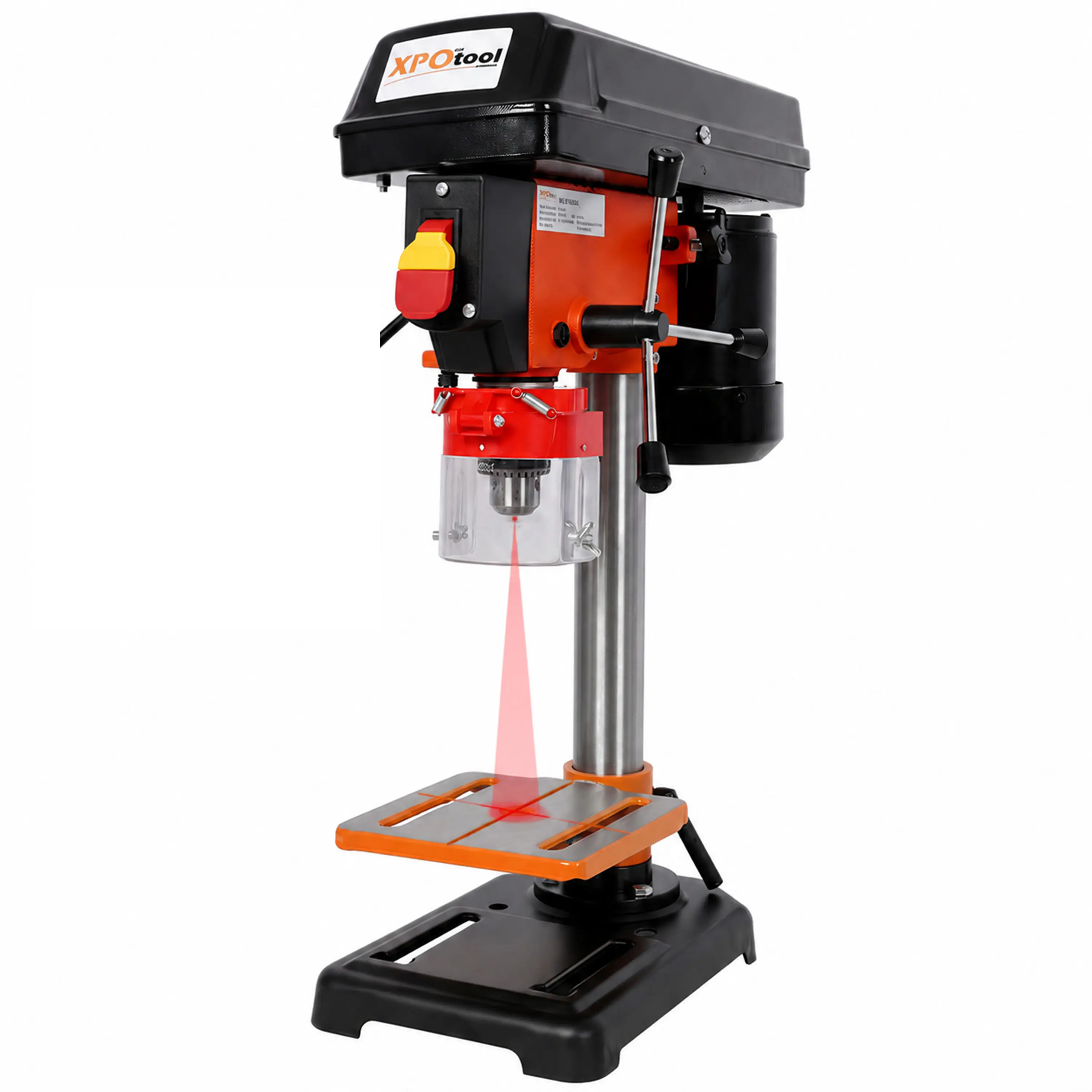 8" Swing Benchtop Drill Press with Laser Positioning Guide, 5 Adjustable Speed 770 to 3410 RPM, 0-45 Degree Tilting Worktable, Compact Tabletop Drilling Machine for Woodworking & Metal Fabrication