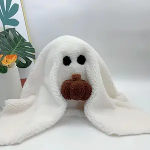 Ghost with Pumpkin Pillow, 11 Inch Ghost Plush Toy Halloween Decor, Cute Soft Halloween Party Decoration Pillow, Birthday, Thanksgiving, Christmas, for Boys and Girls