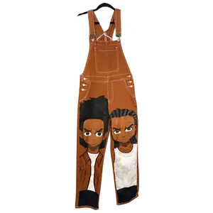 THE REBEL & THE REVOLUTIONARY CUSTOM OVERALLS Hand-Painted Denim Boondocks X-Small/Small Size Streetwear