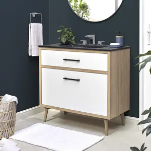 Modway Maverick 36" Bathroom Vanity in Black Oak