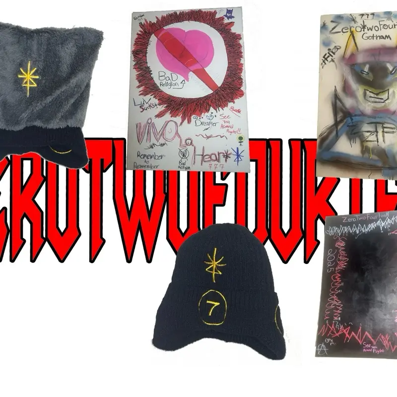 Reversible “Corrupted 777” earflap beanie & ZTF “Corrupted” Portraits