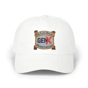 Gen X Dad Cap, Classic White Hat, Retro Style Cap, Gift for Dad, Gen X Memories, Unisex Fashion Accessory