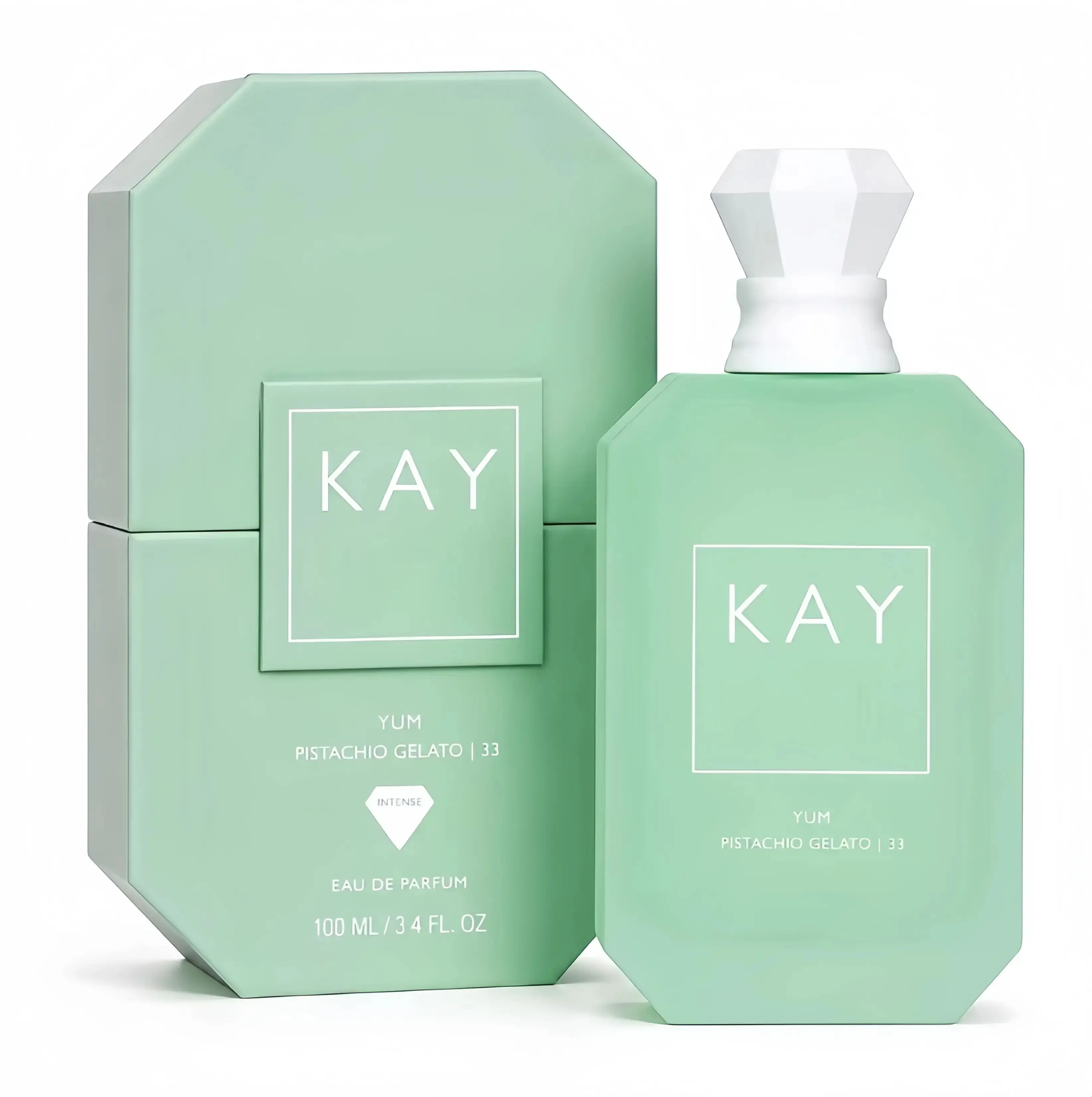 KAY Yum Pistachio Ice Cream 33 Unisex Eau de Parfum Spray 3.4 fl oz 100ml Long Lasting Sweet Creamy Gourmand Fragrance with Pistachio Ice Cream Marshmallow & Tonka Bean Perfect for Daily Wear Gift for Women and Men