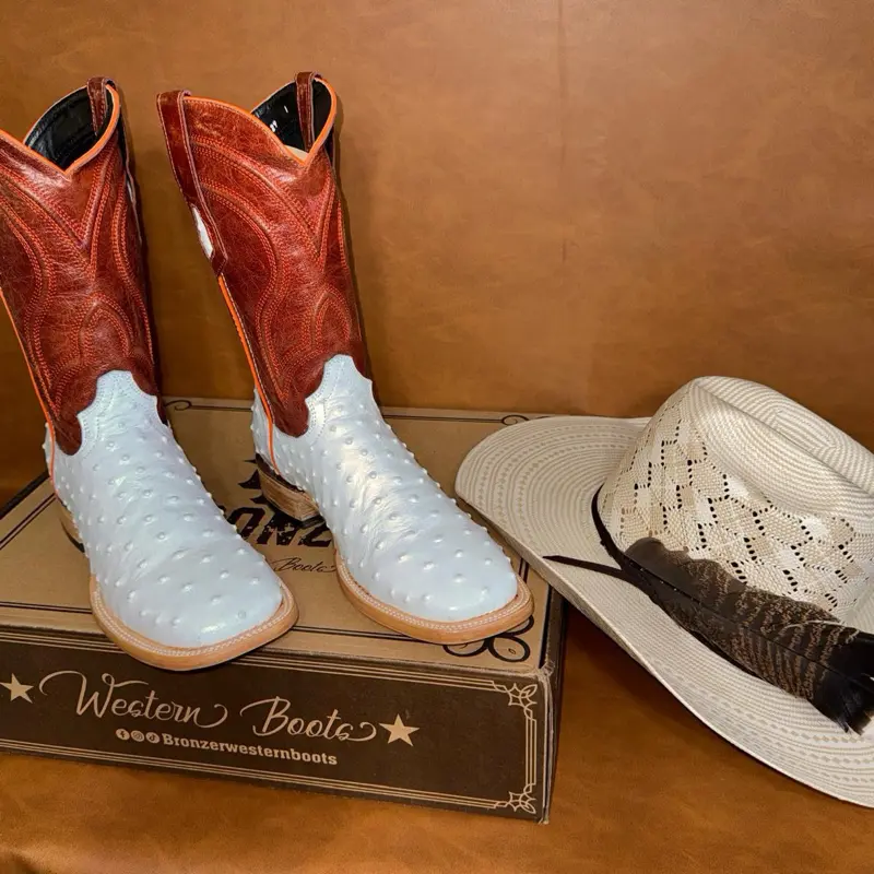 Ostrich Printed Boots