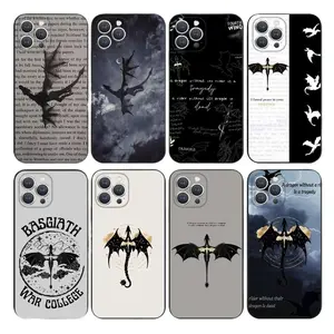 F-Fourth Wing-ES Phone Case for iPhone 17 Pro Max Air 16 Pro 15 14 Plus 13 12 11 and Samsung S26-S23 Plus Ultra Soft Silicone Black Cover