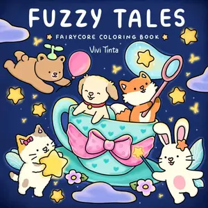 Fuzzy Tales Fairycore Coloring Book for Adults & Teens Featuring Adorable Animals Characters Fuzzy Friends Coloring
