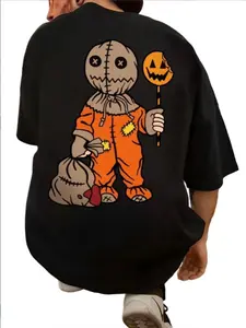 Summer New Funny Cartoon Print T-Shirt, Unisex Trendy Fashion Casual Versatile Round Neck Half Sleeve Tee, Men's & Women's Clothing