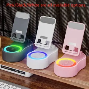 2026 New 5-in-1 Bluetooth Speaker Stand with Foldable Phone Holder, PowerBank & Ambient Light-Desktop/Home, Plastic/Metal Composite Smartphone Device，Ideal Festival Gifts for Family and Friends, Perfect Present for Special Occasions, Thoughtful Gift Ideas
