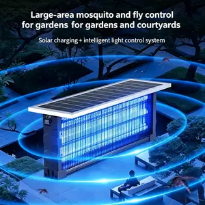 High Voltage Electric Mosquito & Fly Trapper Outdoor Pest Control with 3 Installation Ways IP56 Waterproof Metal Body Modern Design Bug Zapper for Home Camping Patio