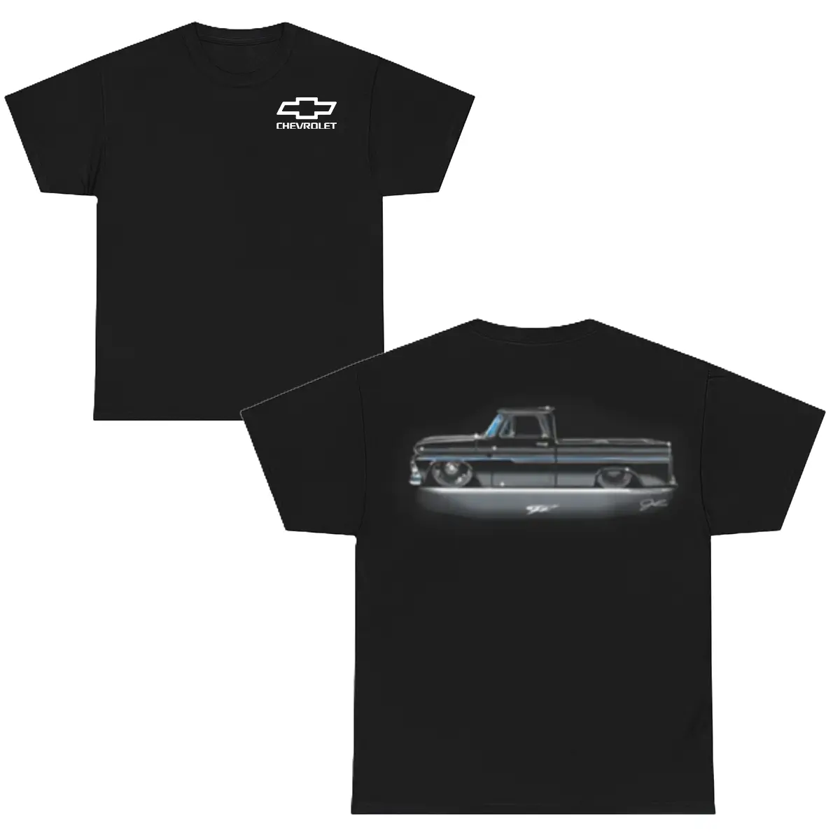 Classic 1966 Chevy C10 Lowered Truck T-Shirt - Men's Vintage Chevrolet Pickup Graphic Tee - Hot Rod Car Guy Apparel - Truck Enthusiast Gift