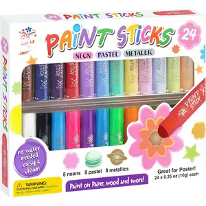 24 Colors Mixed pack, Washable , , Tempera  Sticks for  and Students