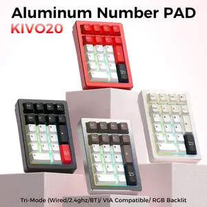 ELECFOX KIVO 20 Wireless Aluminum Mechanical Numpad with RGB Backlit, 20 Keys, Ergonomic Design, Kailh Snowlike Switches, Tri-Mode Connectivity
