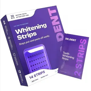 DRDENT Purple Teeth Whitening Strips DQ-7/21 Whitening Sessions - Safe for Enamel - Non Sensitive Teeth Whitening- Peroxide-Free Radiant