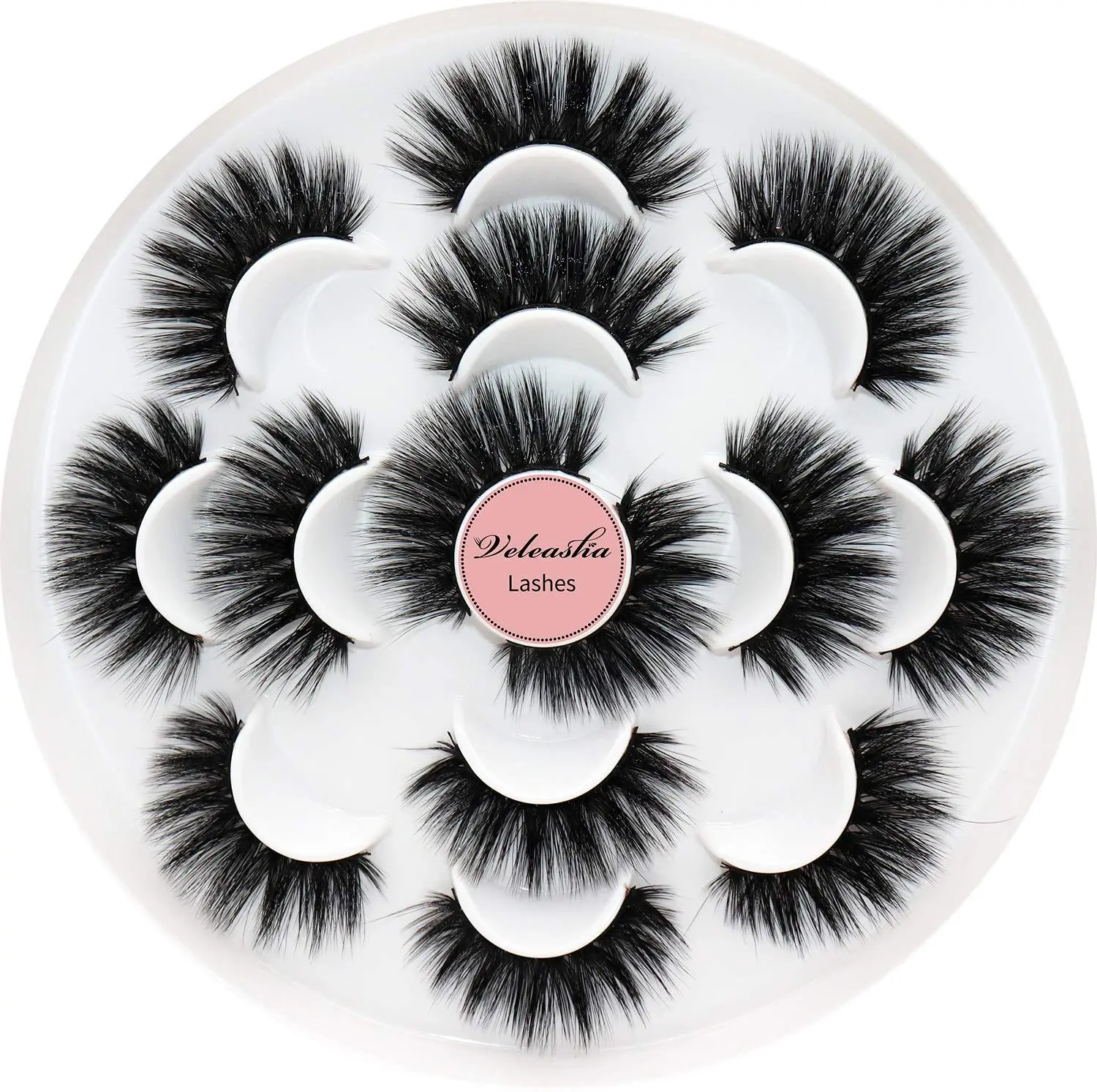 5D Faux Mink Lashes Handmade Luxurious Volume Fluffy Natural False Eyelashes 7 Pairs (Mulan) Makeup Cosmetic