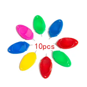 10pcs Thumb Colorful Thimble Needle Threader, Small Eye Thread Guide, Plastic Sewing Tool, Easy-To-Use Threader for Crafting