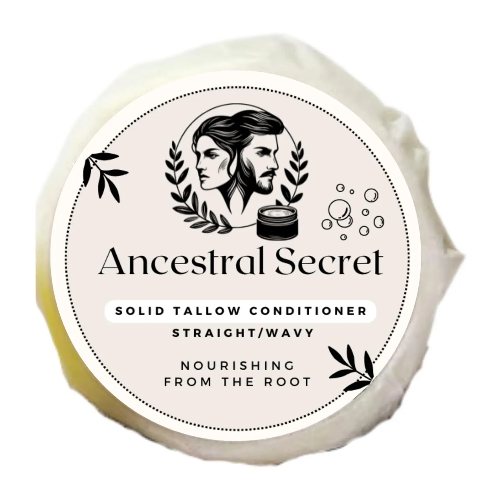 Ancestral Secret Tallow Conditioner Bar for Straight & Wavy Hair - Natural Grass Fed, Sulfate-Free, Long-Lasting, Nourishing from the Root