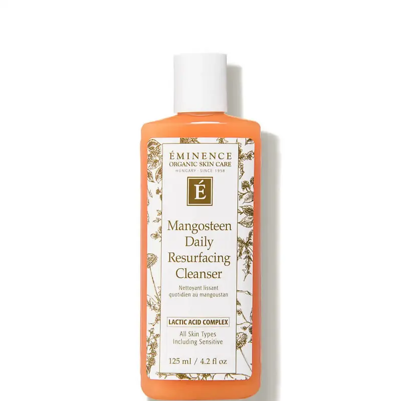 Eminence Organics Mangosteen Daily Resurfacing Facial Cleanser, Gel with Lactic Acid Complex, Ginseng & Peel for Cleansing Radiant Smooth Skin