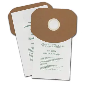 212 MAIN Printed Backpack Vacuum Replacement Bags - Green Klean GK-300BP CleanMax CMBP 6 Model, Micro-Plus Filtration, 10 per Case (6 Total Bags), Printed Bags