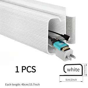 Self-Adhesive Desk Cable Organizer, No Drilling Required, Durable PVC Channel Manager, Surface, Multi-Cable Management Solution