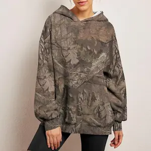 Explosive Men's And Women's Camouflage Hoodie Maple Print New Oversized Sports Hoodie With Pockets Casual And Comfortable Hoodie