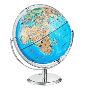 VEVOR Educational Globe for Kids, 10 in/254 mm, Interactive AR World Globe with AR Golden Globe APP LED Night Lighting 720 °   Rotation, STEM Toy Gifts for Kids Compatible with Android or iOS Devices
