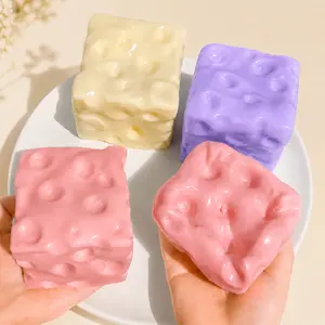 Petrolatum Filled Cheese Squishy Fidget Toy, Soft TPR Squeeze Cheese Block, Stress Relief Sensory Toy for Anxiety, Does Not Rebound After Squeezing, Squishy Toy for Teenagers & Adults, Novelty Gift