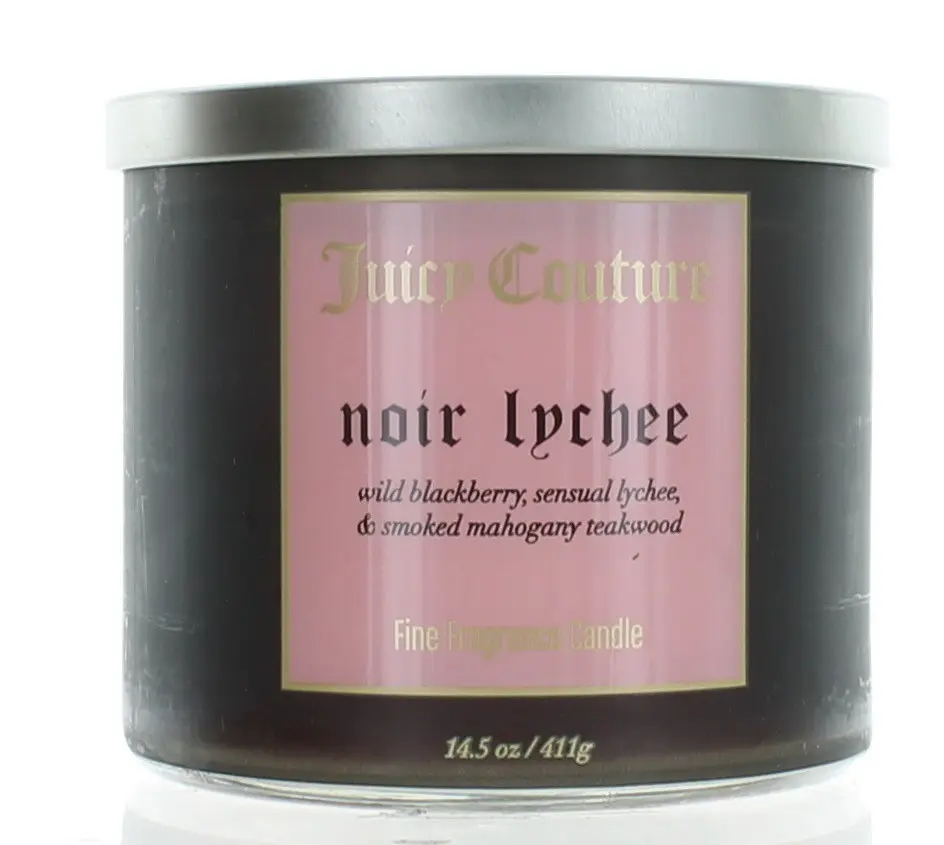 Juicy Couture 14.5 oz Soy Wax Blend 3-Wick Candle - Noir Lychee, Home Decor Candle for Home Supplies, Three Wicks