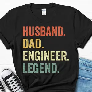 Engineer Husband Dad Life Shirt, Funny Programming Tee for Men, Perfect Gift for Him for Father's Day or Work from Home, Software Geek Casual Top