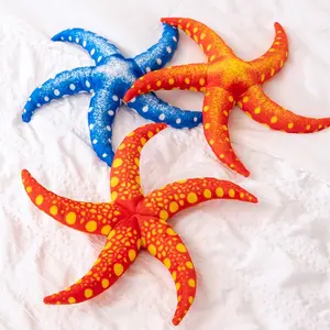 Realistic Starfish Pillow Cushion, Comfortable Backrest for Sofa Bed Living Room Home Decor, Blue Creative Pillows, Ocean Party, 40cm