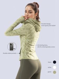 Women's Stretch Hoodie w/ Magic Finger Sleeves | Slim Fit & Windproof | Layered Comfort for Street & Gym (Black/White/Green)