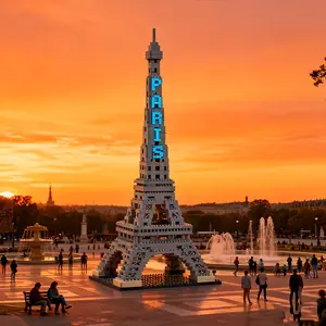 Eiffel Tower Building Block Model Display Piece, 3D Puzzle Decoration, Room Decor, Home Decor, Party Decor, Craft Statue, Collection