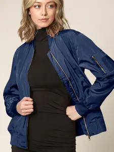 WJC2157 Women's Classic Lightweight Jacket Multi Pocket Windbreaker Bomber Jacket