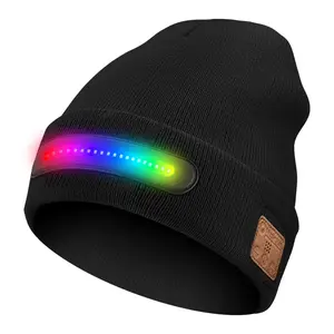 Wireless Music LED Beanie Hat, Dynamic Color-Changing Speaker, Perfect Christmas Party Accessory, Ideal Birthday Gift Idea