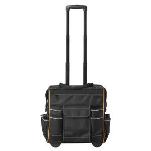 Heavy Duty Rolling Tool Bag with 25 Pockets, Portable Tool Organizer on Wheels