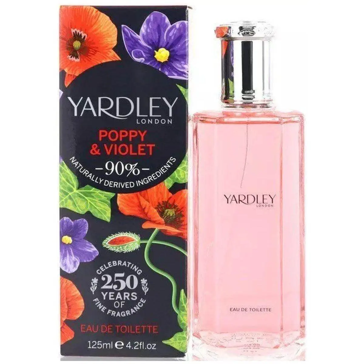 Yardley London Poppy & Violet Eau de Toilette for Women, Woody & Spicy Floral Perfume Spray, Signature Scent for Everyday Wear, 125 ml / 4.2 fl oz, Flower Scent, Women's Fragrance, Single Item, 4 To 4.9 Fl Oz, Liquid