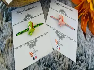 Dino Rakhi | Raksha Bandhan | Handmade | Customized | Personalized | Crystals | Gems | Indian Bracelet | Rakhi for brother | Beaded Rakhri