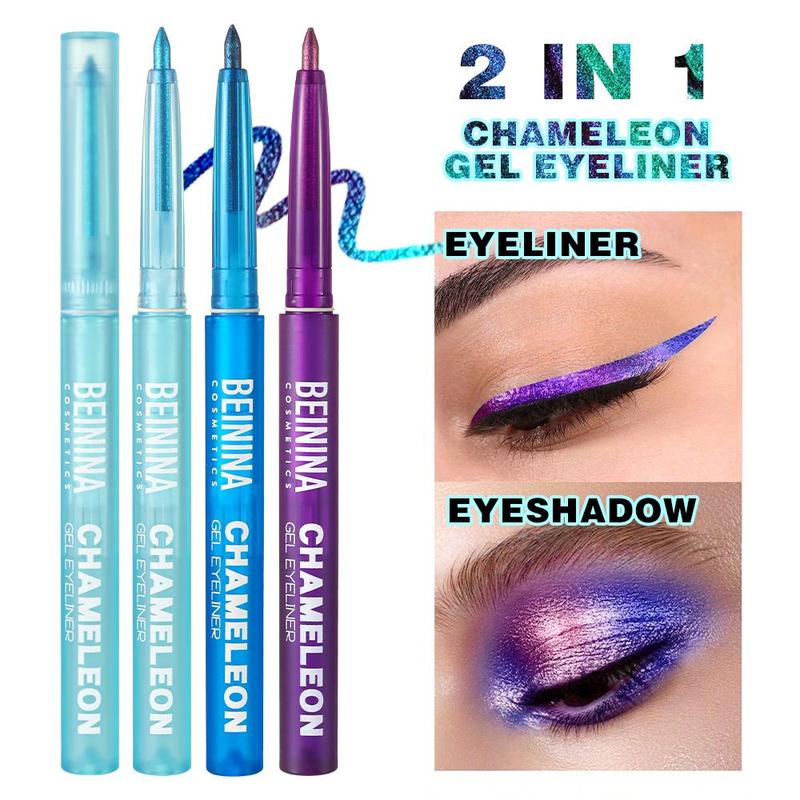 BEININA Cosmetics Chameleon 6-Color Shimmer Liquid Eyeliner Set Long-Lasting Rainbow Hues with Light-Shifting Effect for Bold Eye Makeup