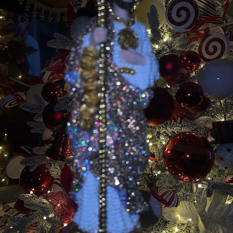 Saint Jude Statue with Rhinestones, Green Outfit, Gold Helmet, and Staff, Traditional Design