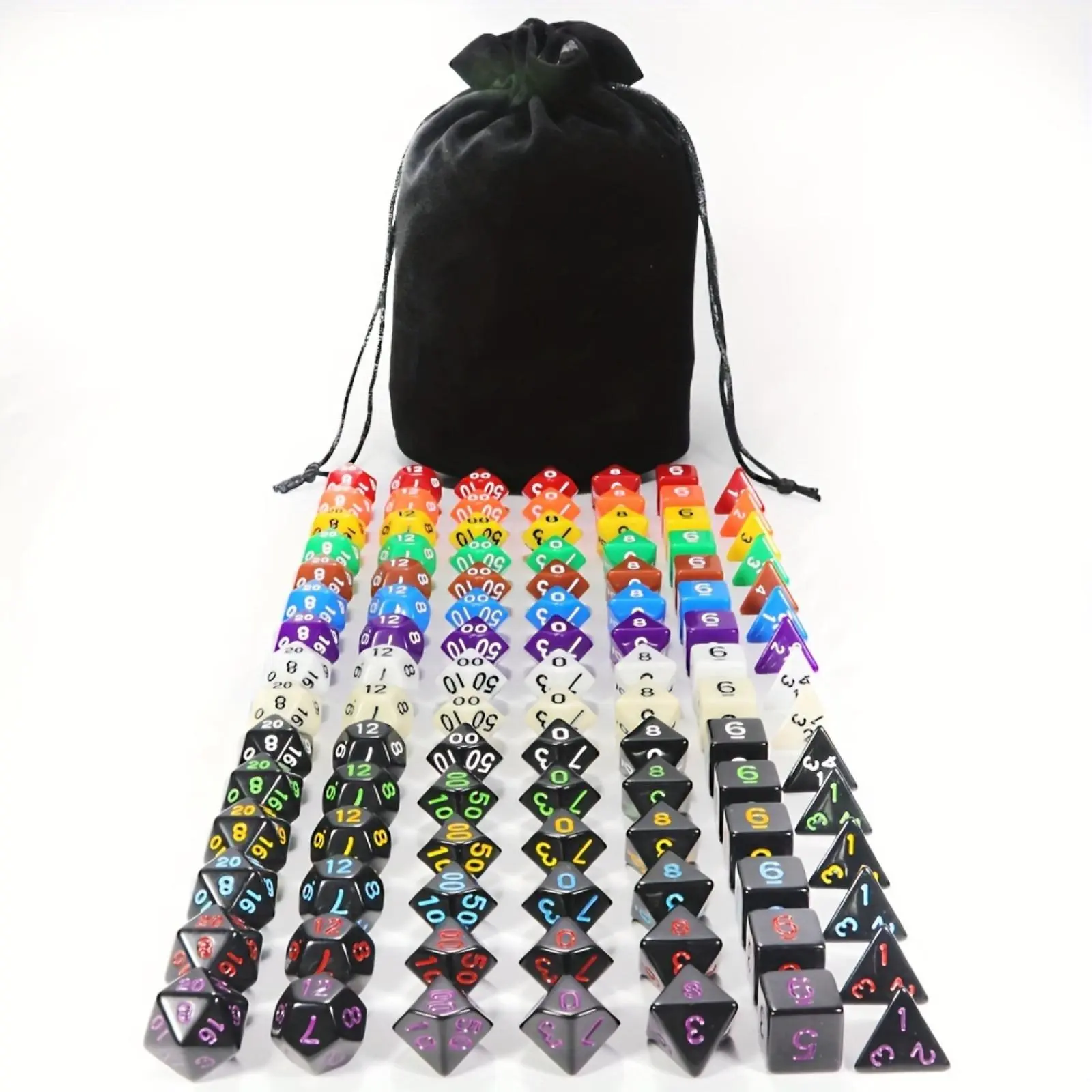 Multi-sided Dice Set, Polyhedral Dice Set, 105pcs/set Multi-sided Dice with Storage Bag, Bulk Dice, Dice Game Suitable for D&D DND RPG MTG Dragon & Dungeon Board Game