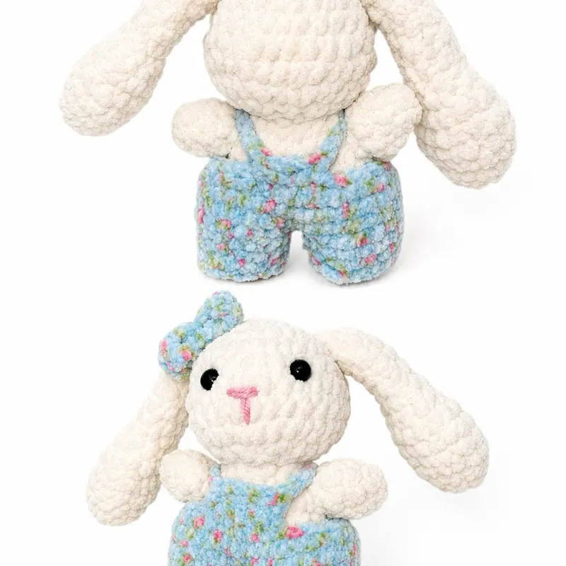 Crochet Bunny Doll with Overalls