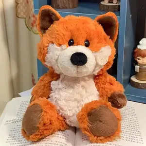 Cute Fox Plush Toy Soft Stuffed Cartoon Cute Animal Design Orange Fox Plush Toy Cuddly Stuffed Animal Stuffed Animals Birthday Gift Christmas Gift for Children Home Decor Soft Stuffed Doll